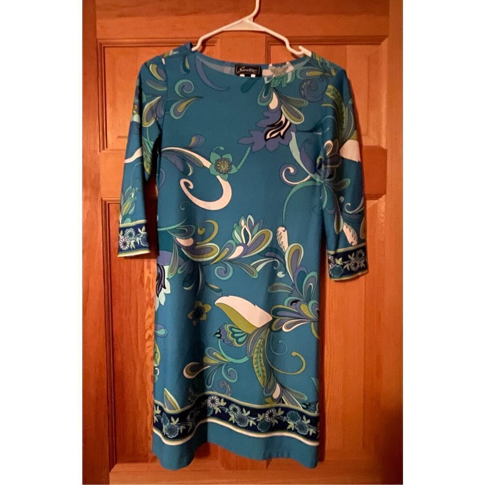 Sweet Multicolor 3/4 Sleeve Mini Casual Dress